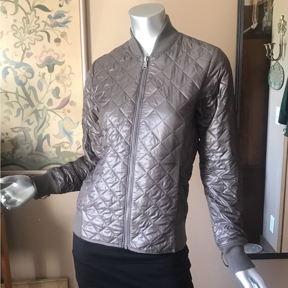 Columbia Omni-Heat Interchange Puffer Bomber Jacket Women’s XS Taupe Grey/Brown - Picture 7 of 16